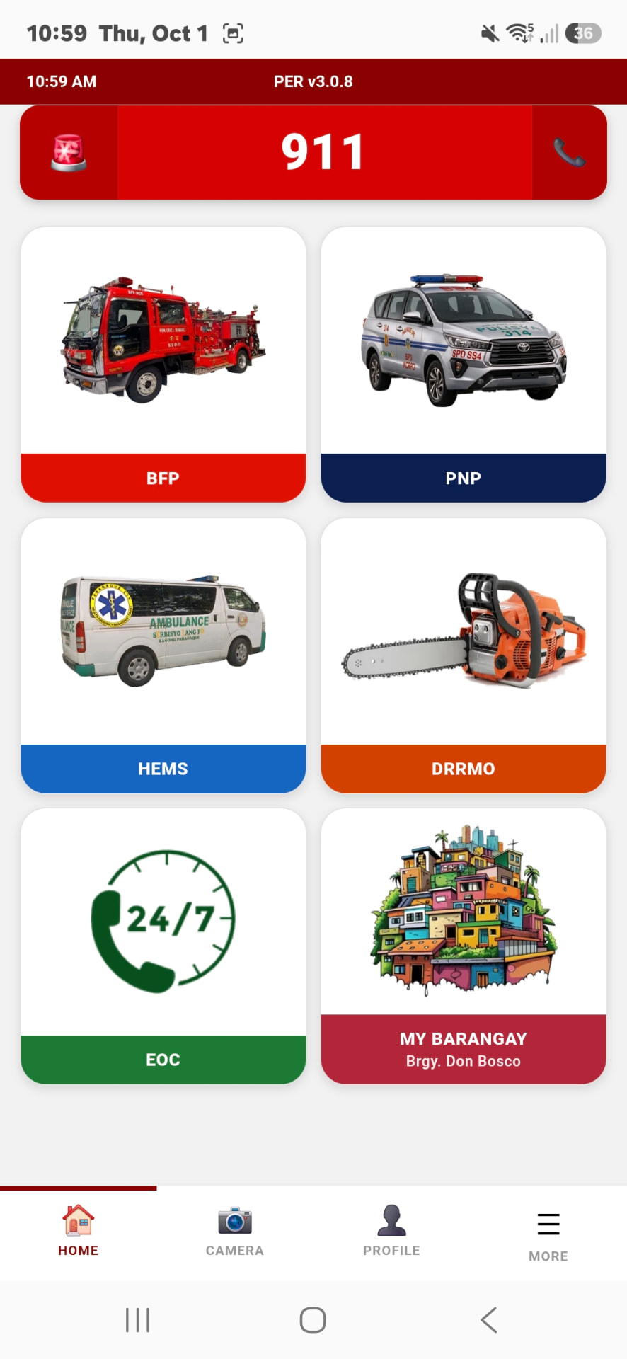 Parañaque Emergency Ready app screen